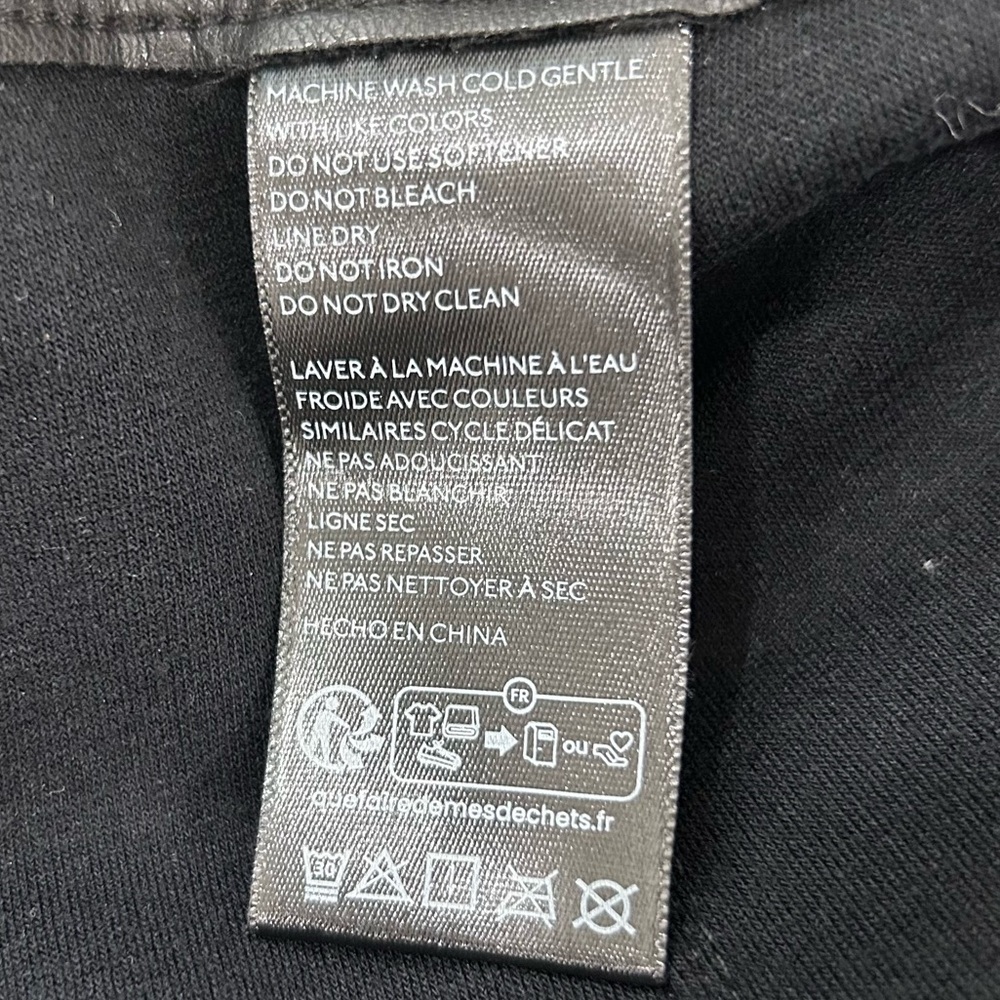 Maeve Anthropologie The Colette Cropped Wide-Leg Faux Leather Pants 31 Black - Picture 7 of 8